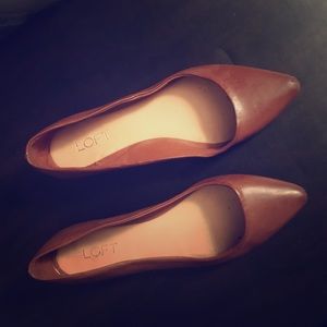 Brown point toe flats